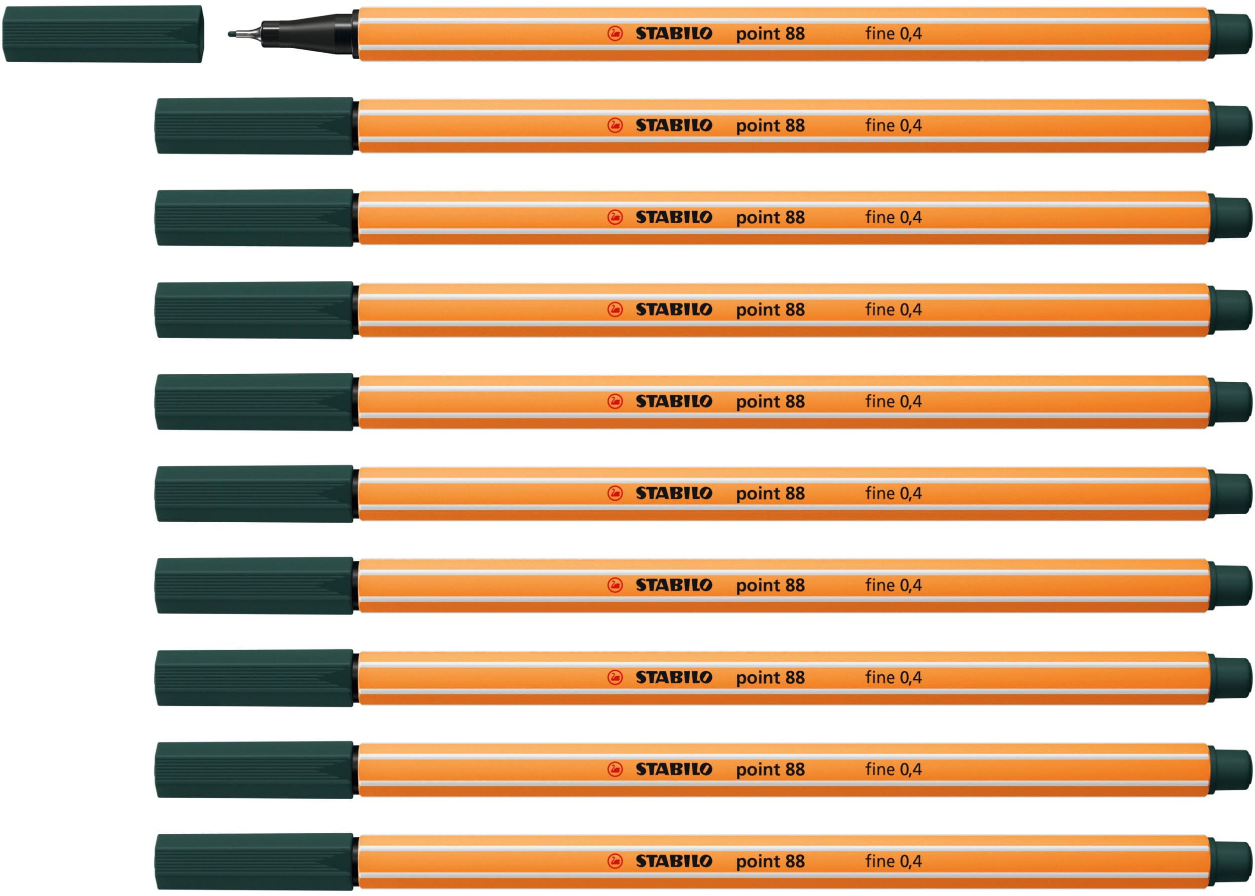 STABILO - Fineliner - point 88-10er Pack - olivgrün