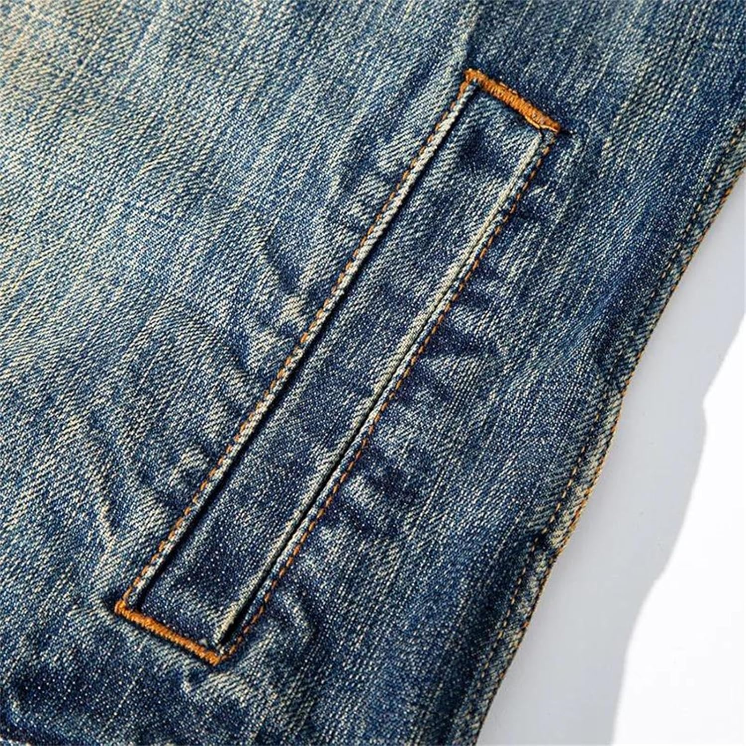 Men's Washed Denim Jacket Nostalgic Retro Loose Fit Single Breasted Casual Outerwear Jean Coat
