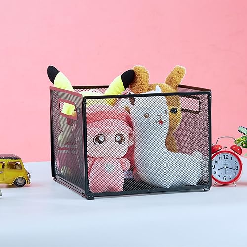 Miniatura 5 de SETTFRFE Paquete de 2 organizadores de carpetas colgantes de tamaño carta, caja de carpetas de archivos colgantes de malla metálica, cestas de