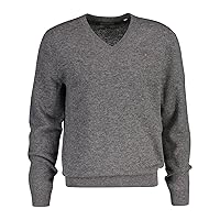 GANT Collo a V in Cotone Classico Maglione, Grigio Scuro mélange
