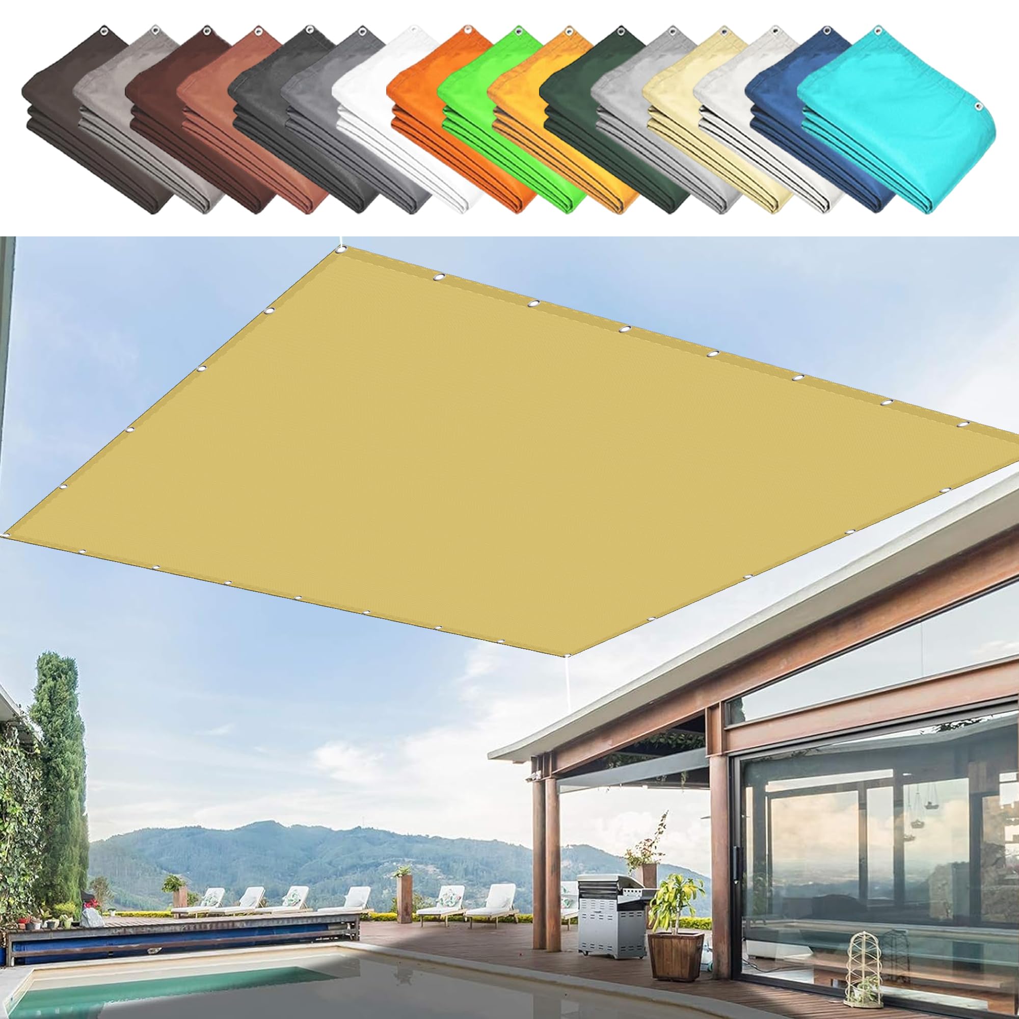 Sonnensegel Rechteckig 1,8x5 M – Wasserdicht, UV-Schutz 98%, Inkl. Befestigungsseile Für Garten, Terrasse & Balkon