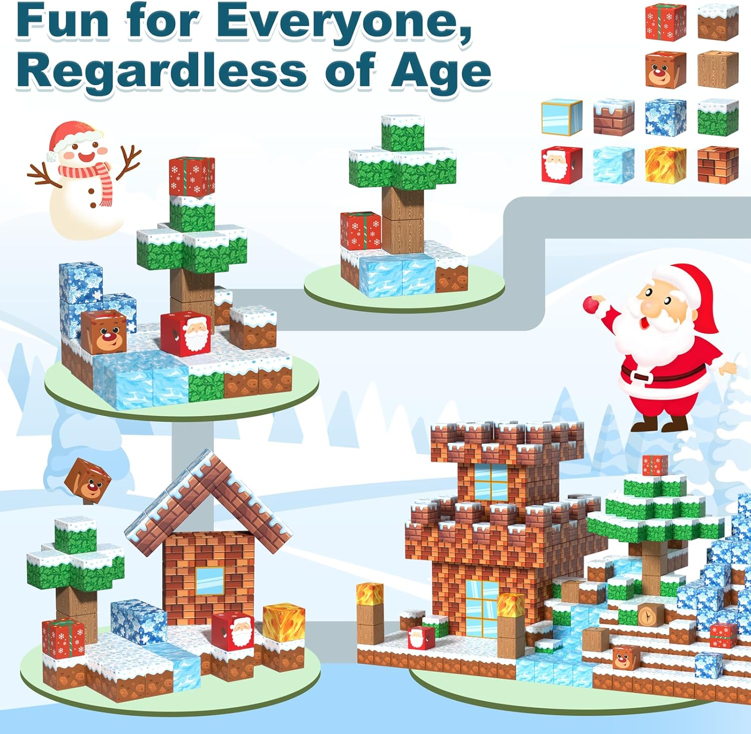 Magnetic Building Blocks for Toddlers, Large Magnet Construction Cube Toys for Kids, Preschool STEM Educational Sensory Montessori Square Toy for 3 4 5 6 Boys & Girls