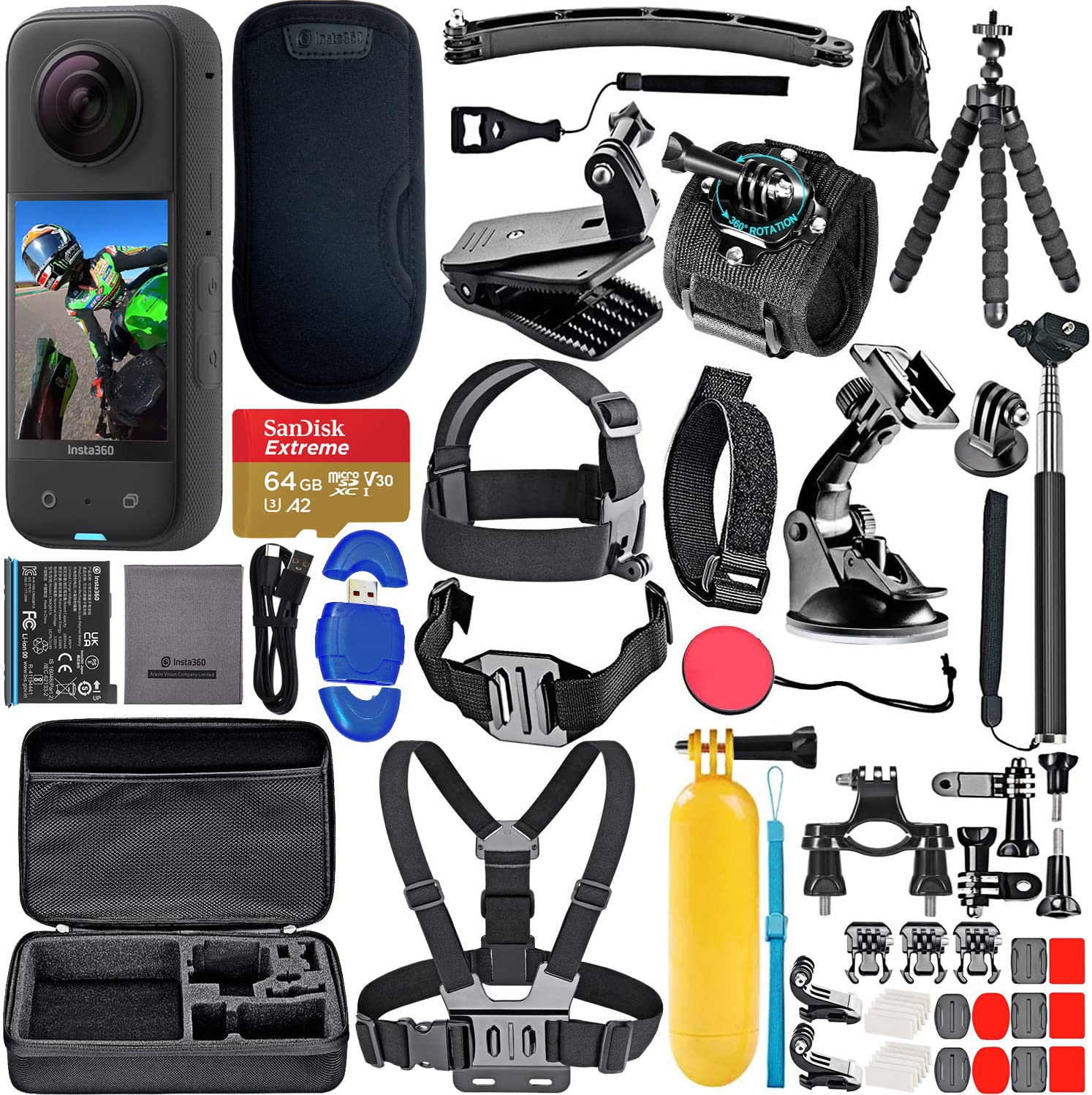 Kit Protezione Per Insta360 X3 – 2 Vetri Per Lenti + 1 Proteggischermo, HD 99,99%, Antiurto E Antigraffio, Accessori Originali