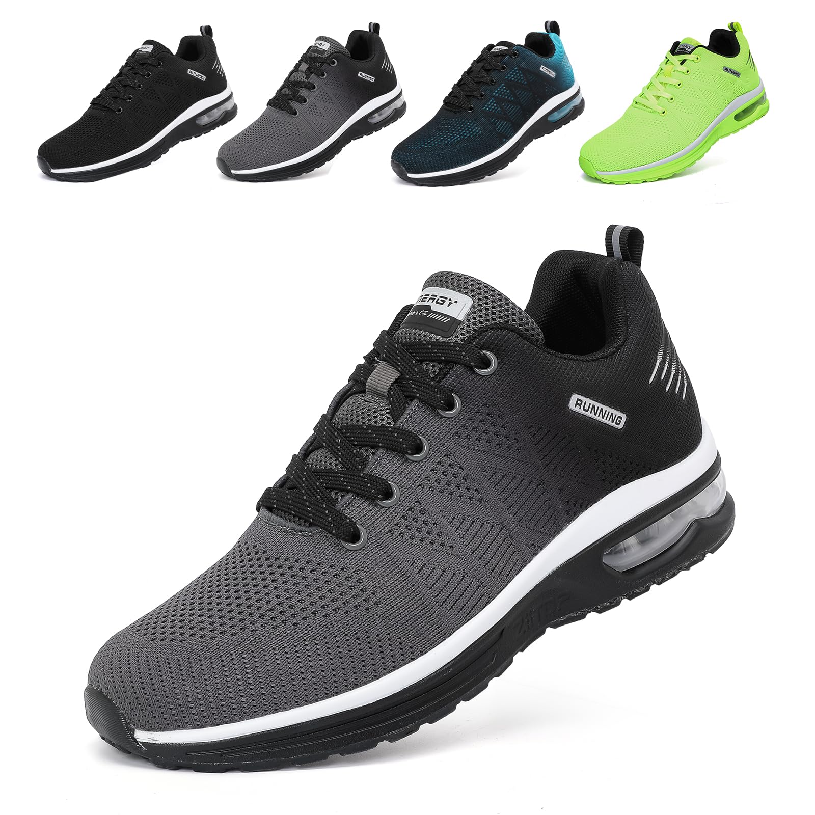 GoodValue Mens Running Shoes Tennis Lightweight Air Cushion Sports Shoes Fashion Athletic Breathable Mesh Upper Walking Sneakers Casual for Gym