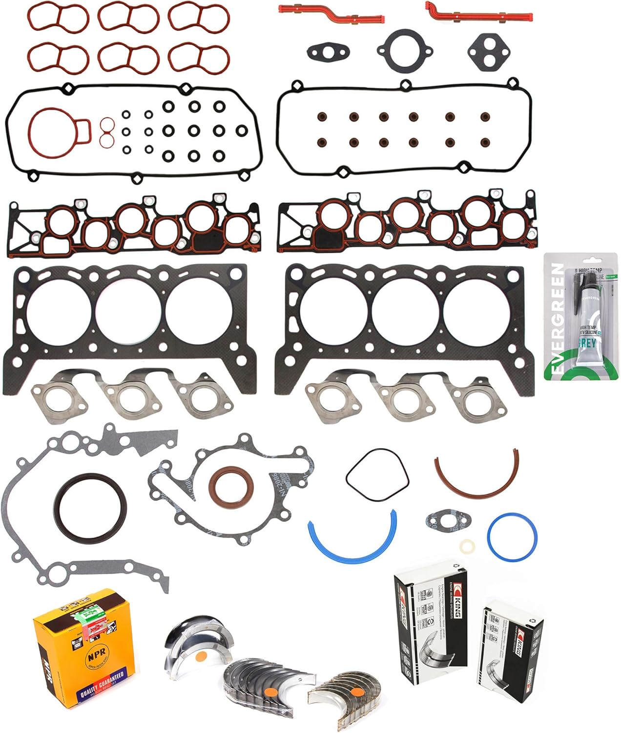 Evergreen SA-5494167775-2 Engine Re-Ring Kit w/ 3mm Intake Manifold Fit 1996 Ford Windstar 3.8L V6 VIN 4