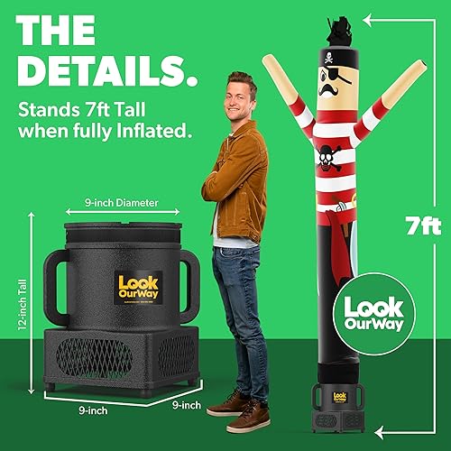 Miniatura 4 de LookOurWay Air Dancers Wacky Waving - Hombre inflable bailarín de 7 pies de alto con soplador resistente a la intemperie para publicidad