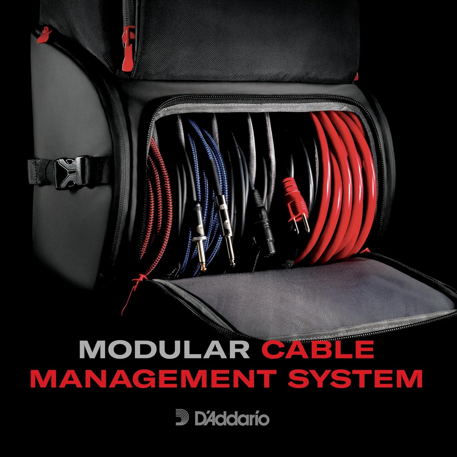 D'Addario Backline Gear Transport Pack Solo - Gear Bag for Solo Musicians - Gig Bags - Mic Stand Gig Bag - DJ Bags for Cables - DJ Gear - Image 4