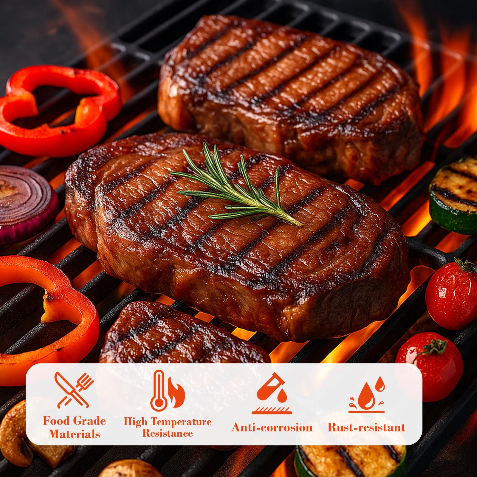 Denmay ruszt żeliwny 43 x 63 cm na grill Charbroil, Enders Boston 3, Enders Monroe 3 Pro, Landmann Triton 3&4, Profi Cook PC-GG 1058/1059, na Barbecook Siesta 310, Outdoorchef, Broil King, 3 sztuki