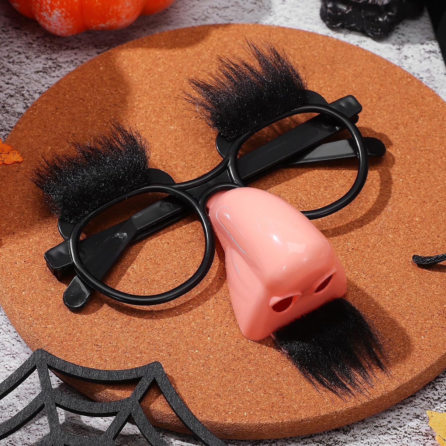 SHINEOFI 5Pcs Funny Beard Glasses with Nose Party Props for Adults Halloween Costume Accessories