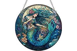 MATIHAY Christmas Mermaid Window Hanging
