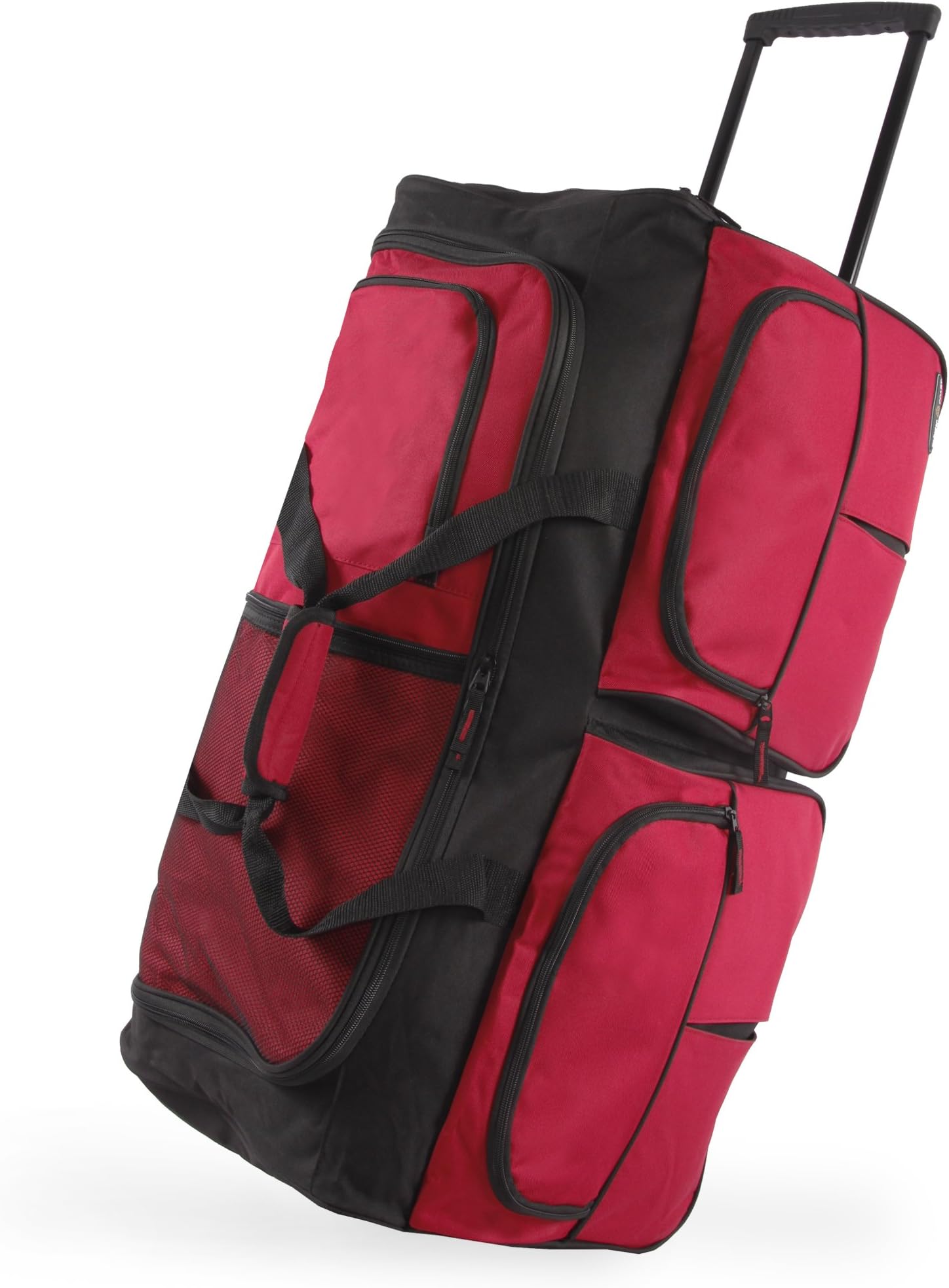 Unisex 30" Large Rolling Duffel Bag, Red, One Size