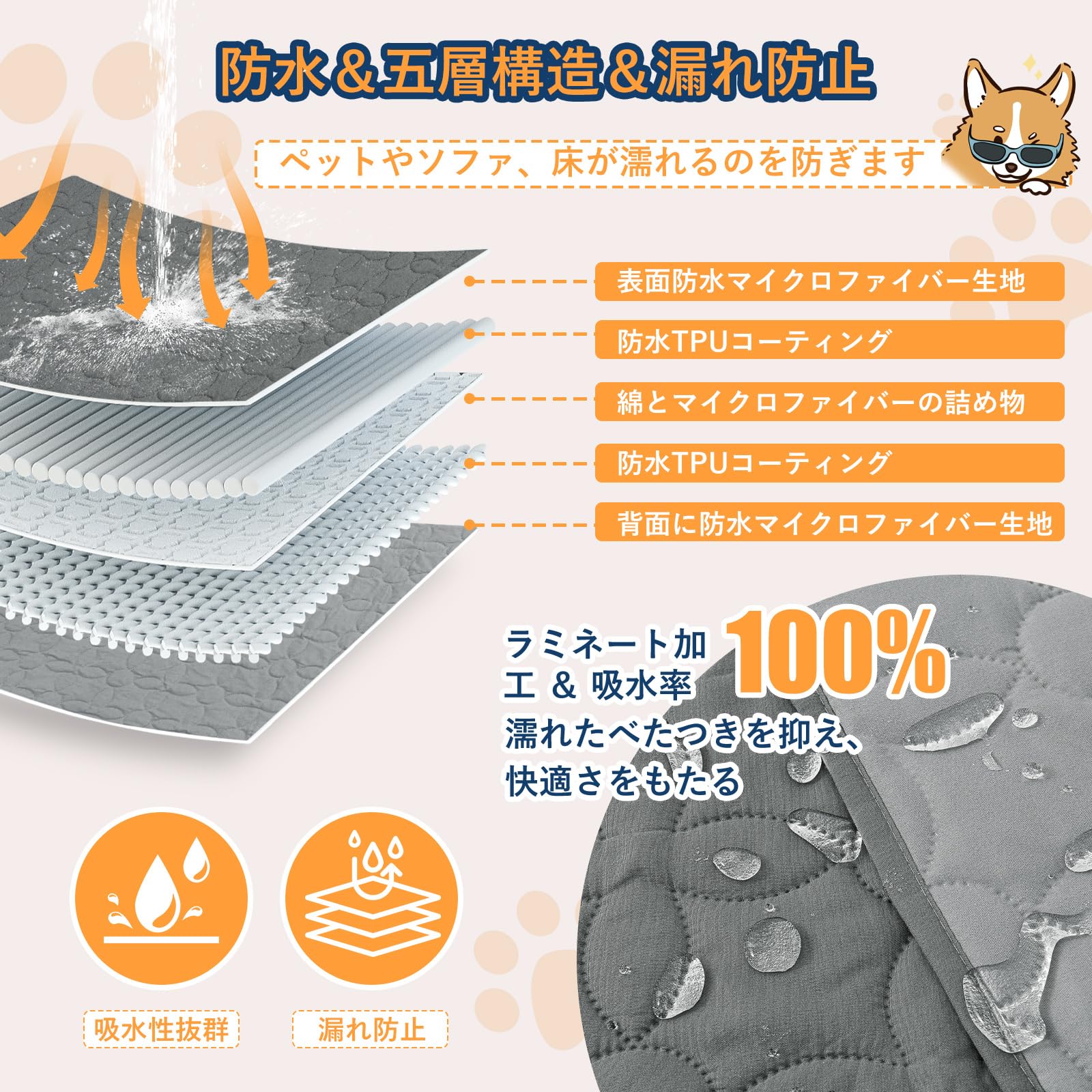 Amazon.co.jp: LOOBANI防水シーツ ペット 漏れ防止 防水シーツ