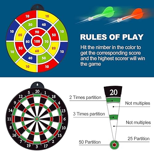 Miniatura 13 de Tablero magnético de dardos – 12 dardos magnéticos – Excelente juego de interior y juegos de fiesta – Regalos para niños de 5, 6, 7, 8, 9, 10, 11