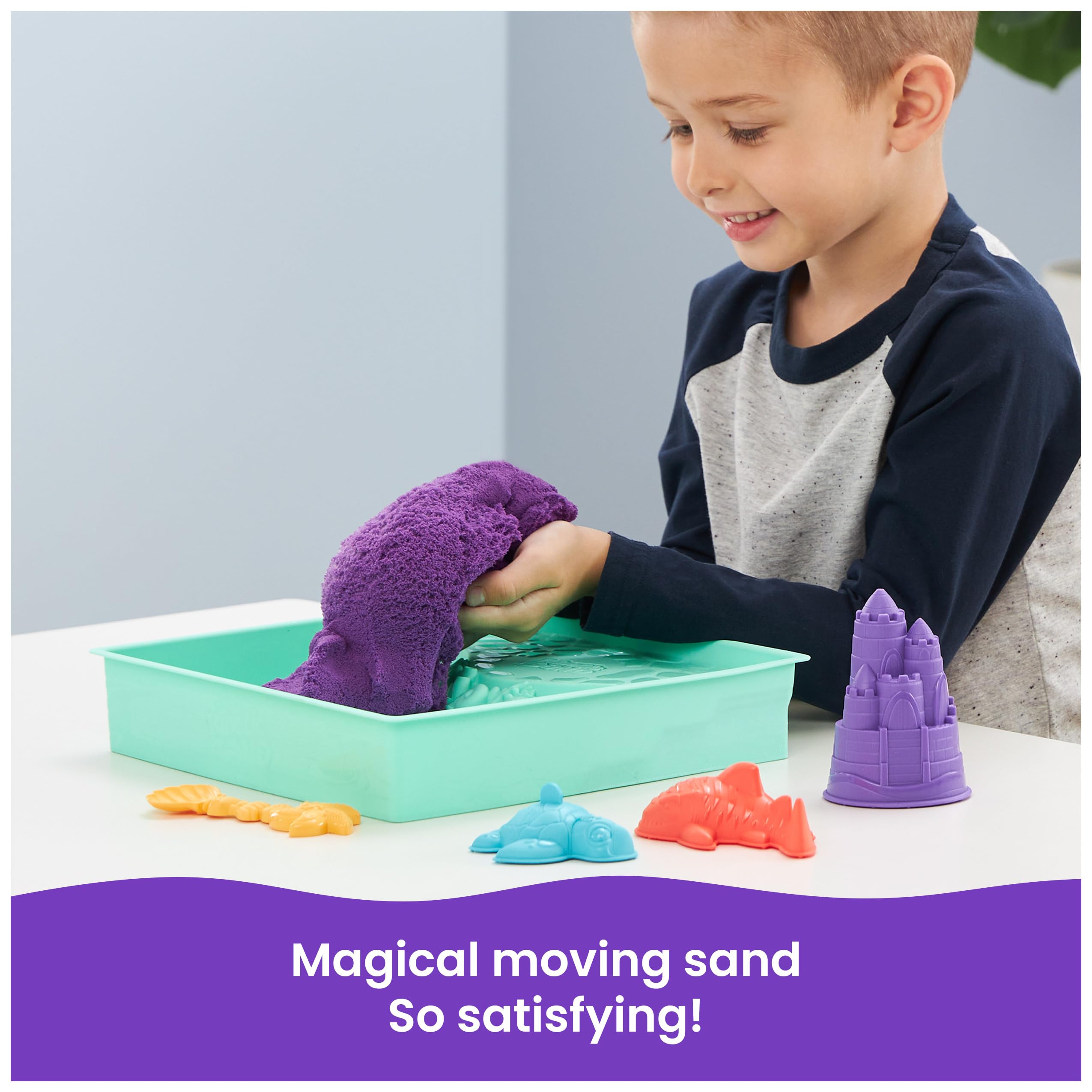 Kinetic Sand - Zestaw piaskownica. Fioletowy piasek do zabawy