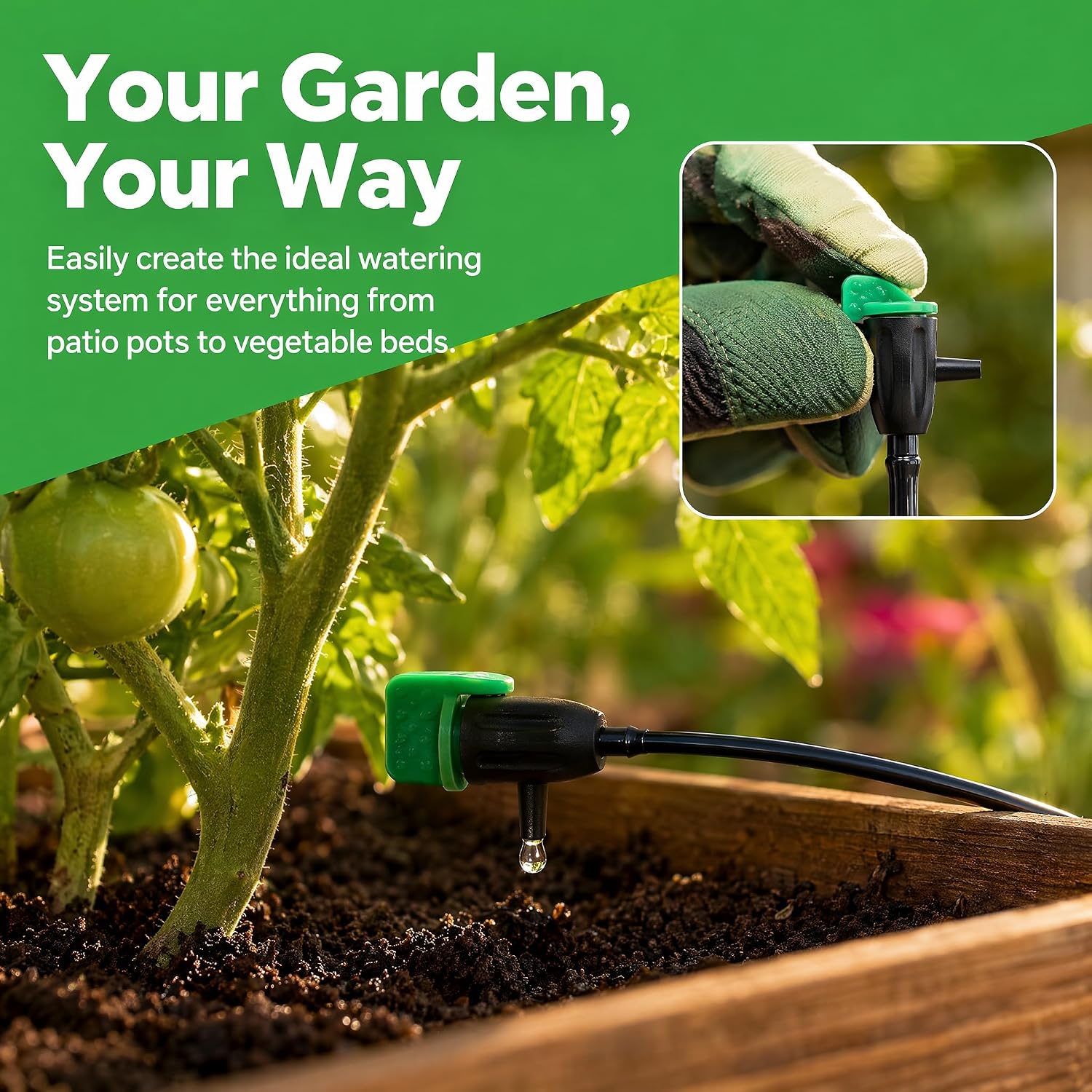 10Pcs Adjustable Drip Emitters 360° Rotatable Irrigation Drippers for 1/4" Tubing Garden Lawn Succulents Flower Watering System Automatic Flow Control Stakes Nozzle Bubbler Dripline