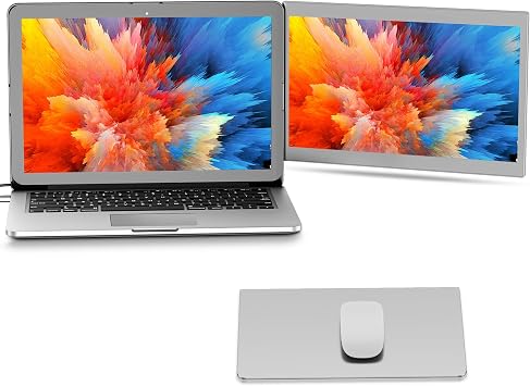 CIDETTY Portable Monitor for MacBook Laptop Screen Extender Dual Display 12" FHD 300 Nit Extra External Monitor with Type-C/Speaker Only for 13.3" MacBook P1M 13.3