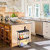 Vista 9 de Simple Houseware 3-Tier Slim/Narrow Storage Cart with Handle, 5.5'' Wide x 26.5'' Height Rolling Organizer for Kitchen, Bathroom, Laundry Room