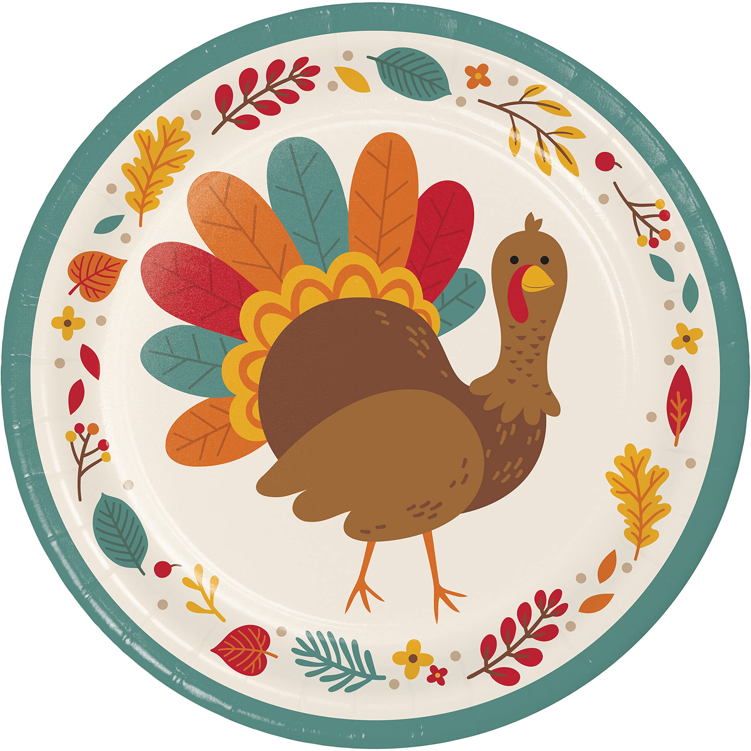 Thanksgiving Turkey Paper Plates, 24 ct