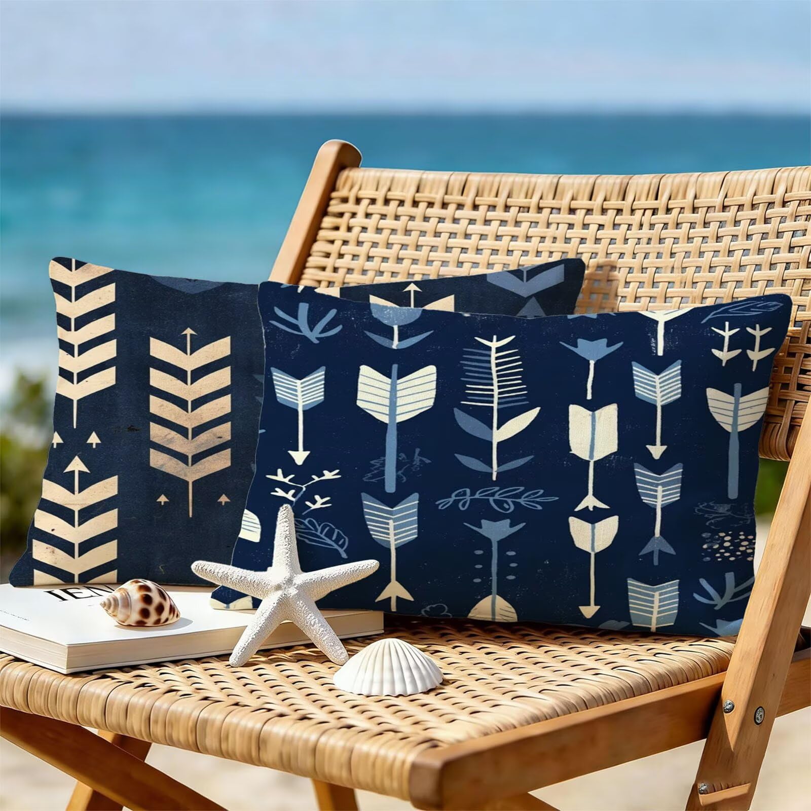 Générique Housse de Coussin Canapé Noir 30x50cm Exterieur Impermeable Flèche Taie d'oreiller Décoratif Aesthetic Housse Coussin Decoration pour Chambre Sofa Jardin Balcon Terrasse Lot de 2. T-1874