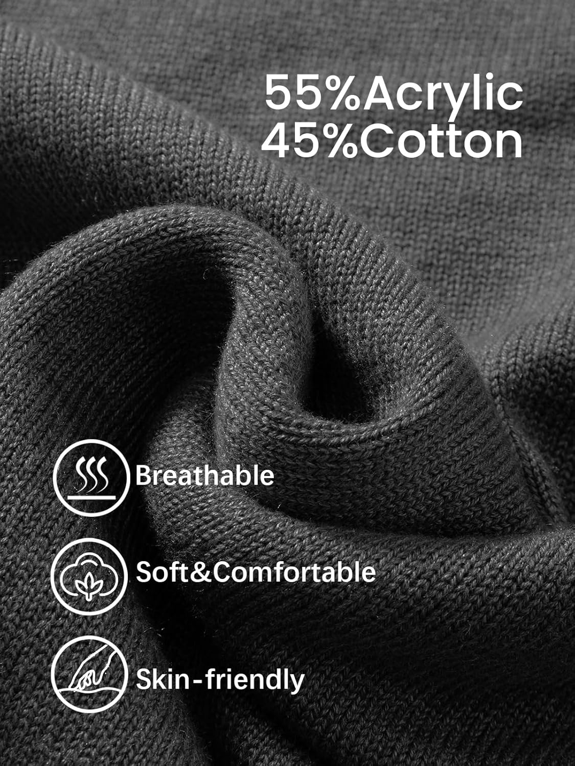Les umes Mens Quarter Zip Pullover Sweaters Cotton Mock Neck Polo Sweater Casual Long Sleeve Knit Jumper