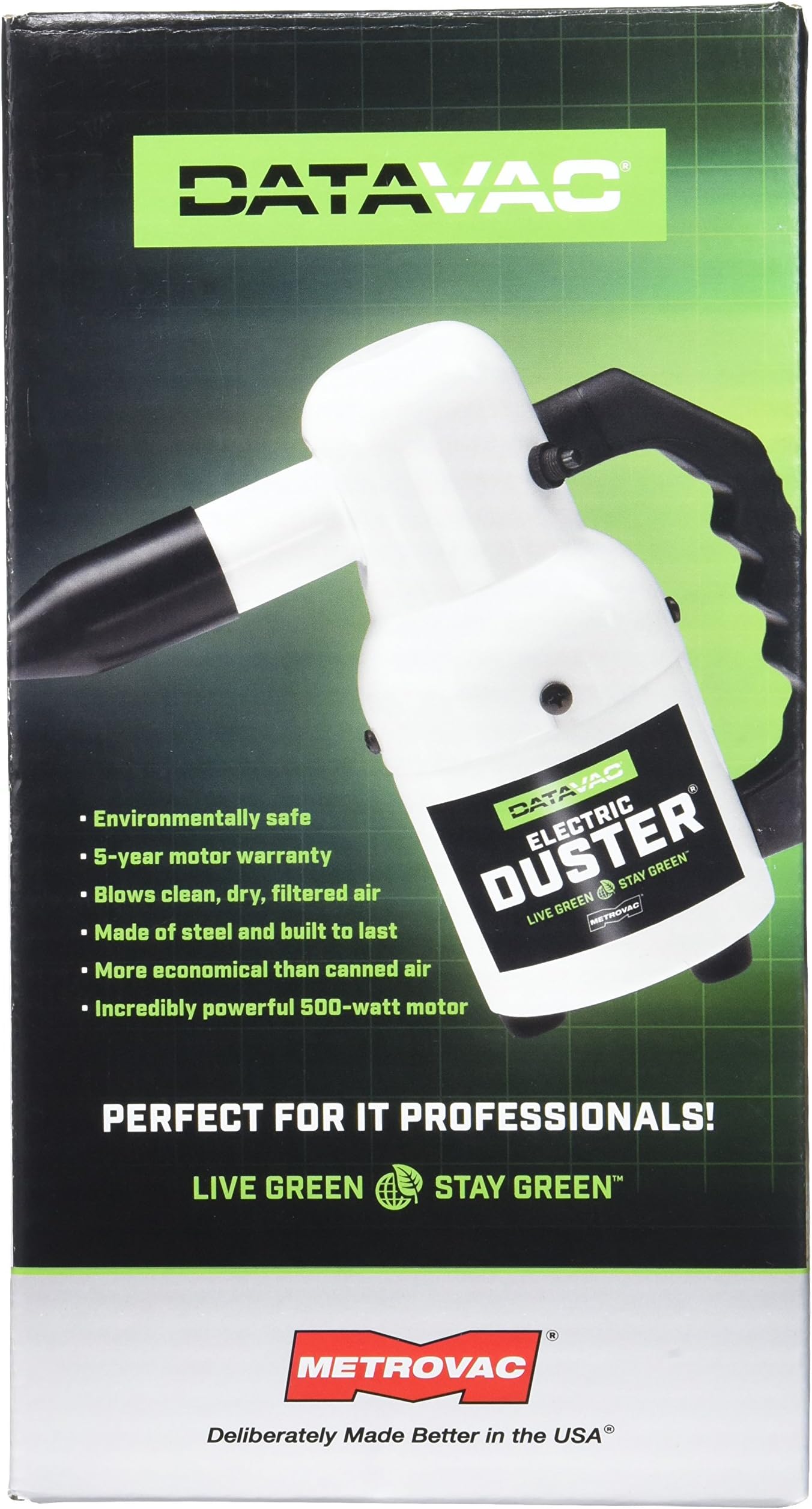 Metro ED500 DataVac 500-Watt 120 volt 0.75-HP Electric Blower Duster -corded|bagless, White