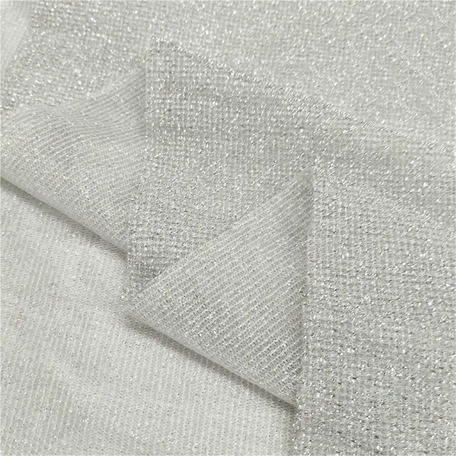 Tela brillante de poliéster metálico con purpurina para coser ropa, vestidos, decoración de fiestas, dorado, negro, blanco, verde (9,150 cm x 3 yardas)