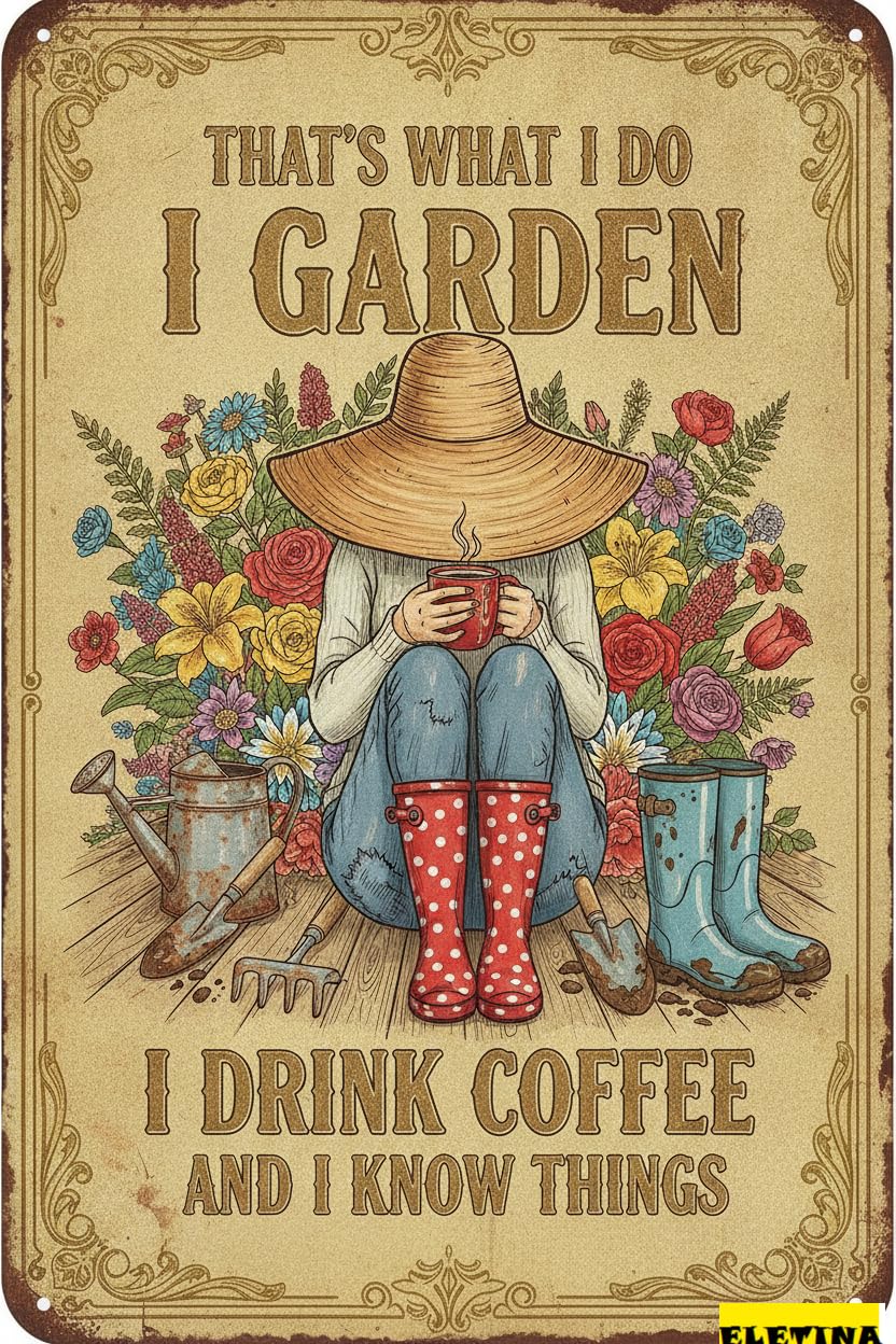 That's What I Do I Garden Tin Sign, 8x12 Inch Decor