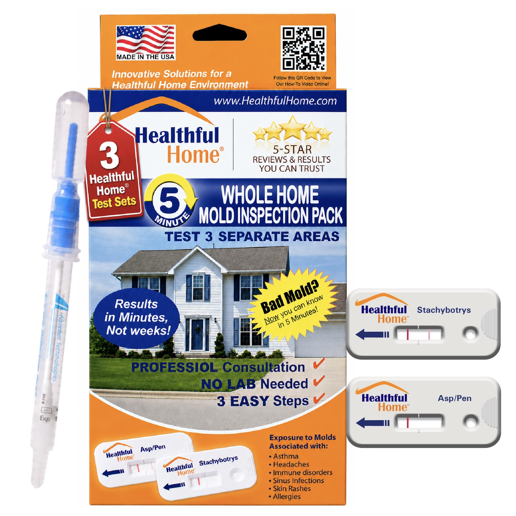 Healthful Home Whole Home Mold Inspection Pack (3 Tests)