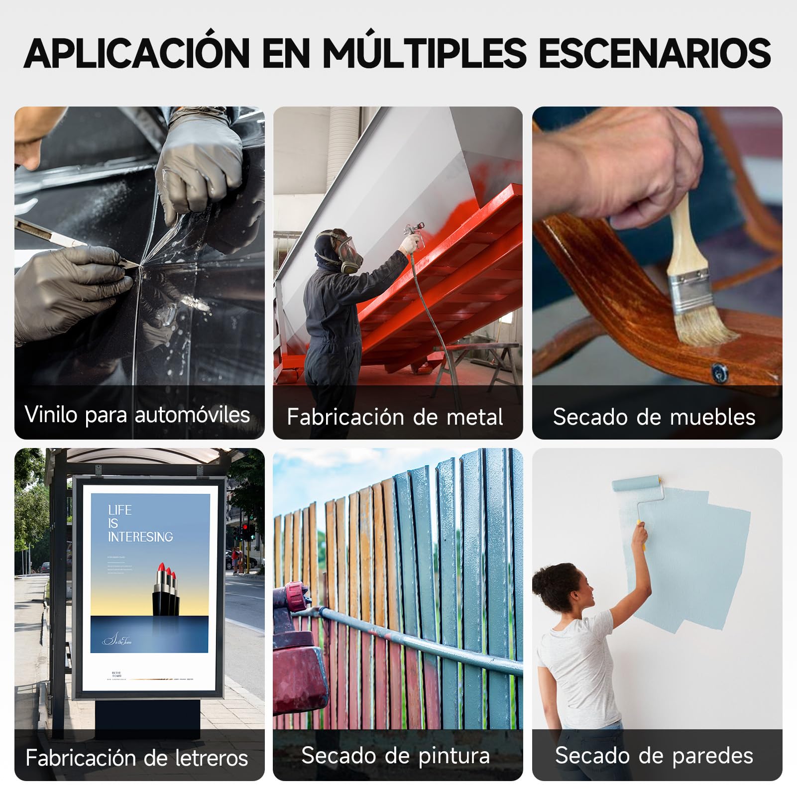 DATOUBOSS Lámpara Infrarrojos Pintura 2000W 220V con Soporte Telescópico Ajustable y Temporizador 0–90 min, Secador de Pintura Automotriz de Onda Corta para Reparación de Carrocerías (650×500 mm)
