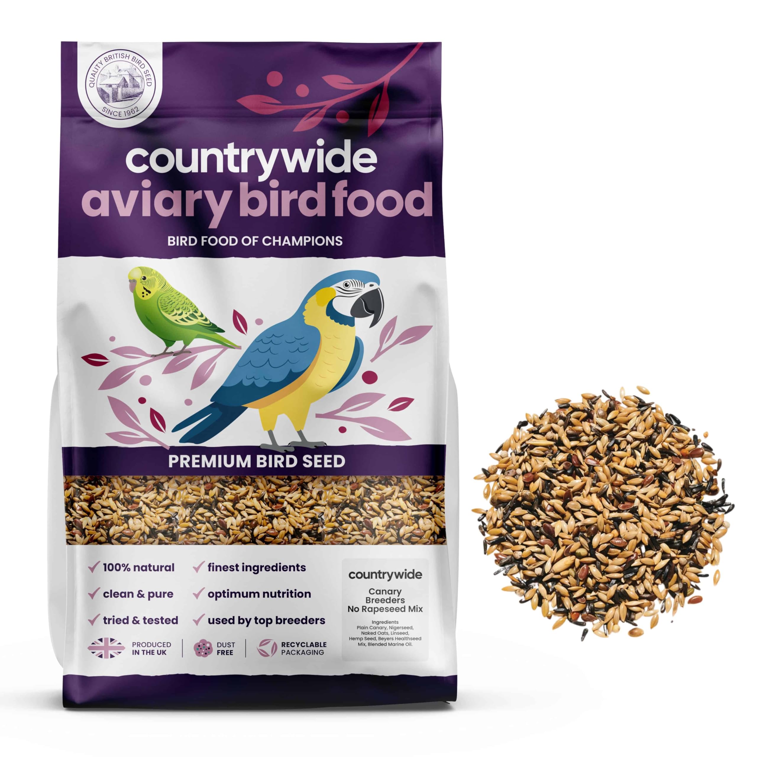 Countrywide No Rape - Mezcla de alimentación para criadores de Canarios, 20 kg
