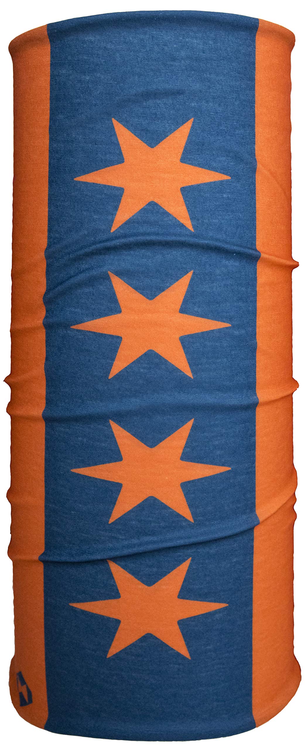 International Tie Face Mask Bandana – Soft & Breathable Material Multi-Functional Neck Gaiter, Balaclava, Sunmask or Headband (Chicago Flag Orange)