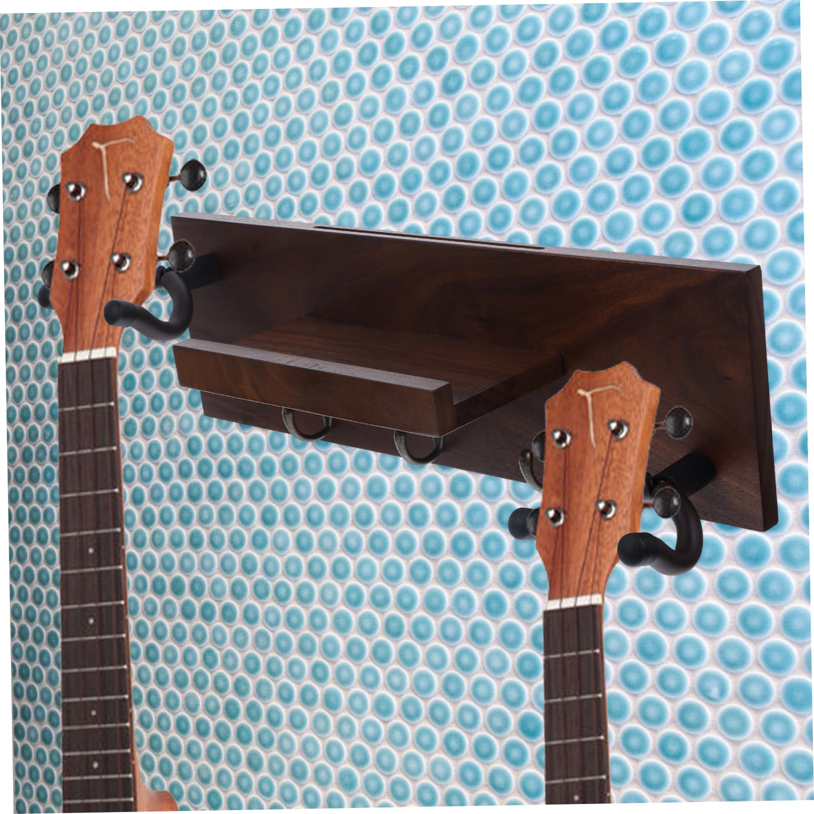 TOYANDONA Supporto per Chitarra da Parete 4 in 1, Gancio in Legno | Chitarra Acustica ed Elettrica, Montaggio Semplice, Stabile, Non Lascia Segni, Finitura Protetta