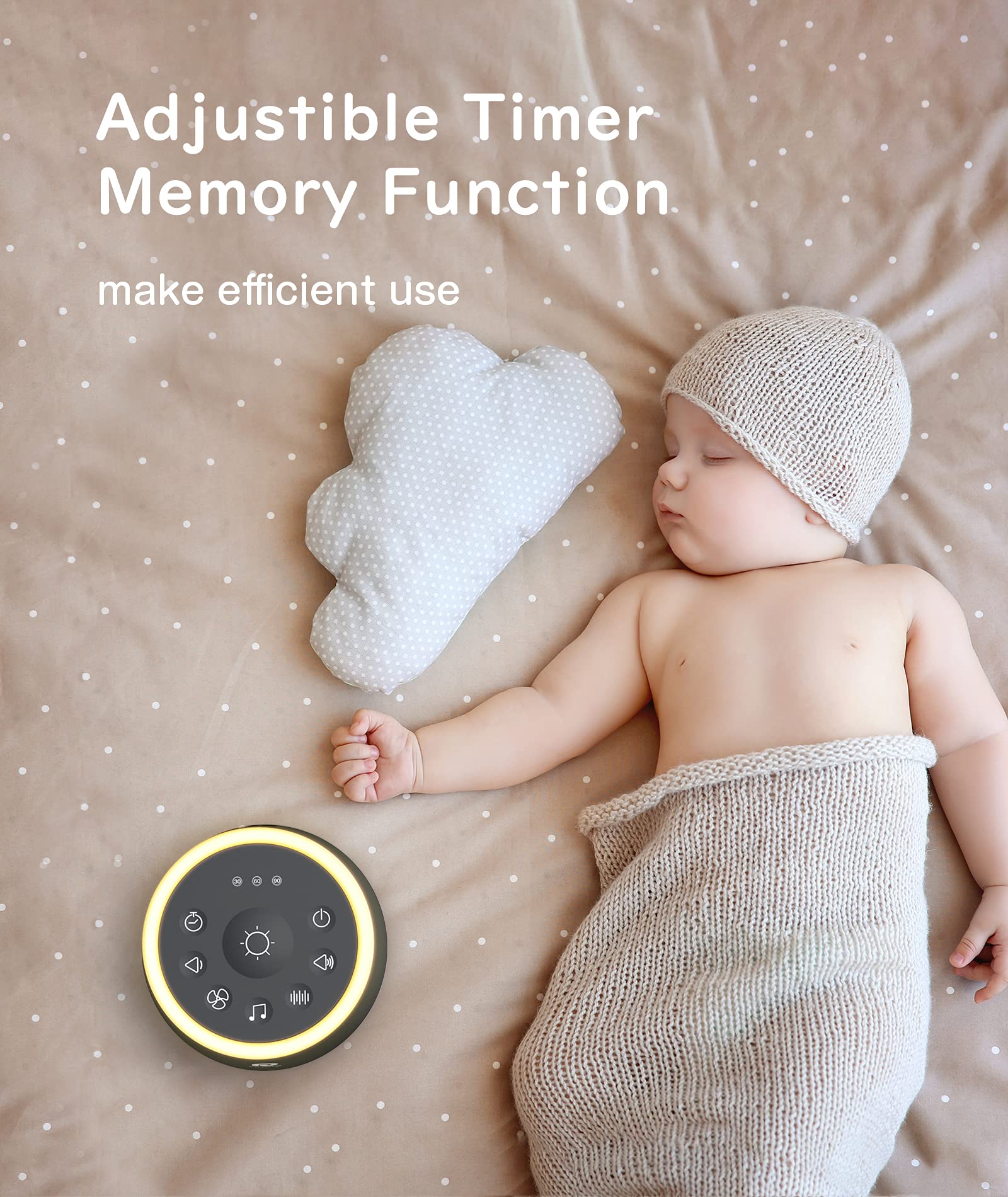 Dreamegg Machine à bruit de sommeil pour bébé enfant adulte 24 HIFI Thérapie naturelle veilleuse minuteur fonction mémoire portable