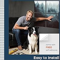 Vista 122 de BUBOS - Paquete de 8 paneles acústicos artísticos y autoadhesivos de insonorización, 48 x 32 pulgadas, acondicionamiento acústico y decorativos