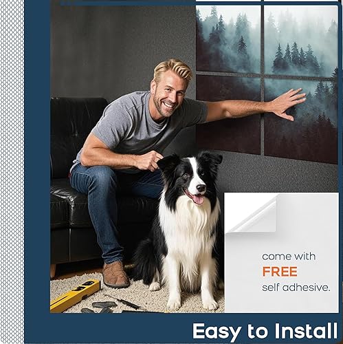 Miniatura 139 de BUBOS Paquete de 8 paneles acústicos artísticos insonorizados, paneles de pared de 47.2 x 31.4 pulgadas, paneles de pared acústicos decorativos