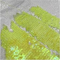 Vista 34 de LQIAO - Tela de lentejuelas de The Yard Reversible Auqa a Gold - Tela abatible de malla de sirena con purpurina de lino para vestido de boda, mesa