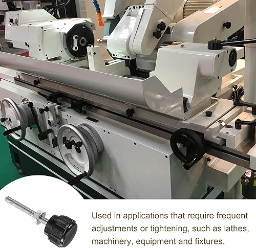 Miniatura 60 de uxcell Juego de 4 perillas moleteadas, tornillos de pulgar con tuercas y arandelas, rosca macho métrica M6 x 1.378 in, cabeza de plástico de 0.984