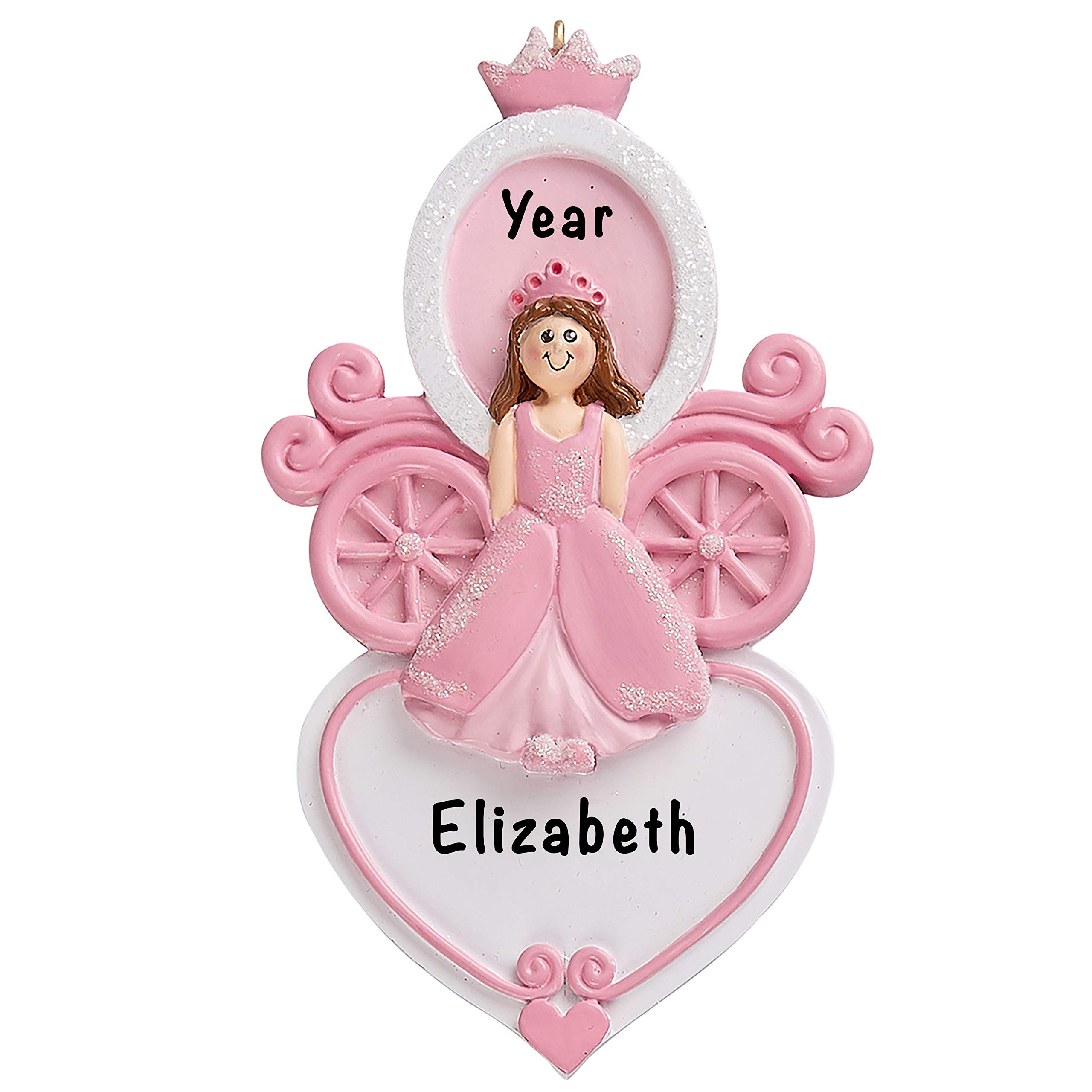 Personalized Princess Christmas Ornaments – Polyresin Princess Carriage Ornament – Charming Princess Figurines – Fun Little Girl Ornaments for Christmas Tree – Kids Princess Gifts For Girls