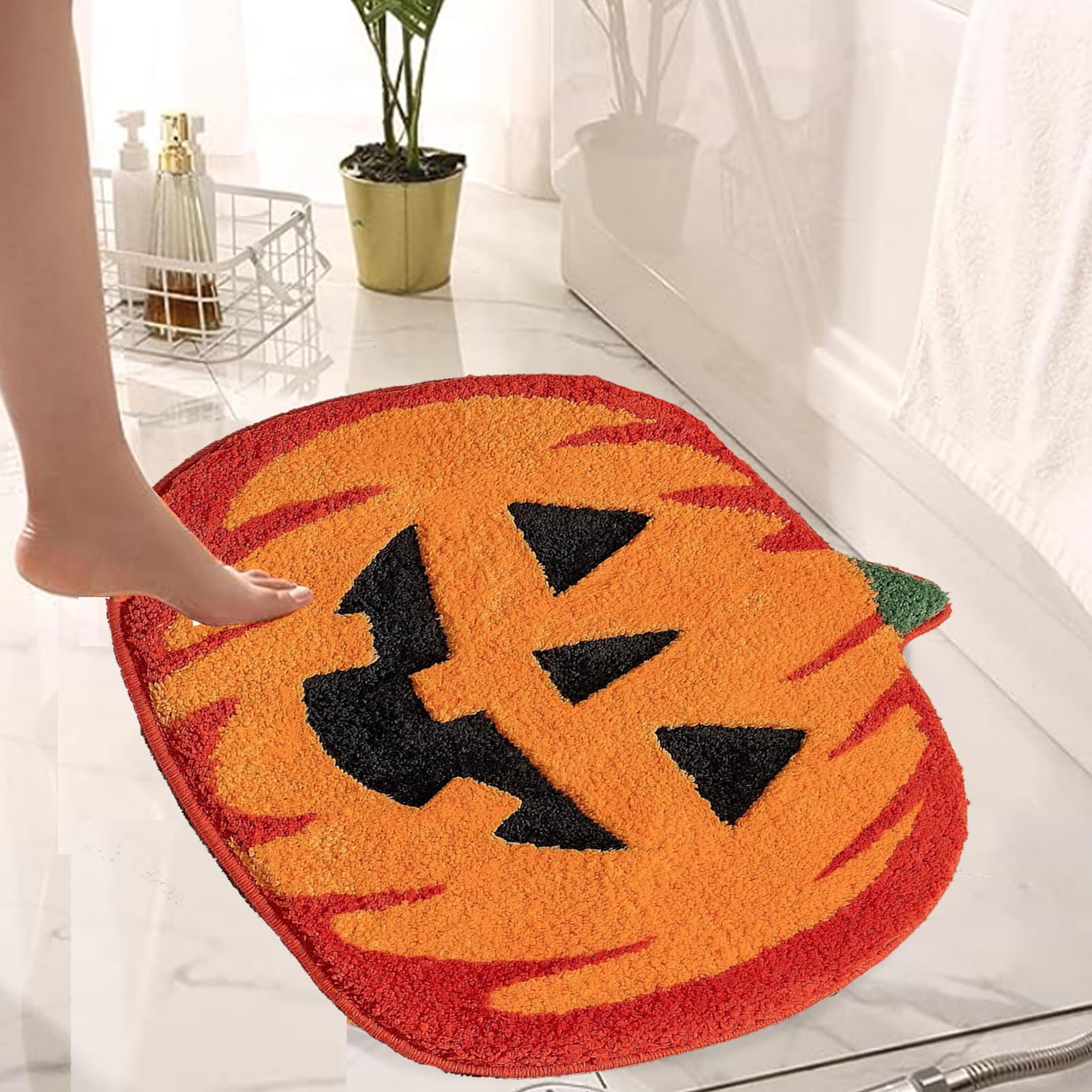 ILDZMMC Halloween Pumpkin Rug for Bathroom Fall Kitchen Non Slip Rugs Halloween Door Kitchen Mat Small Bedroom Halloween Rug