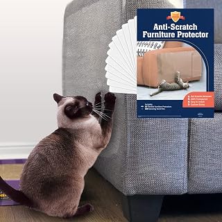 Stelucca Amazing Shields Anti Cat Scratch Furniture Protector - 12 Pack 17” by 12” Couch Protector from Cat Claws w/Twist Pins - Strong, Clear, Easy-to-Apply Scratching Deterrent and Shield for Sofa
