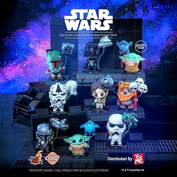 YuMe Star Wars Balloon Cosbi Bobble Head | Blind Box Collectible Mini Figure | Collect All 9 Characters (8 Plus 1 Rare Chase) | Official Star Wars Merchandise | 8 Boxes in Case Pack