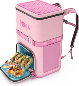 Ninja FrostVault™ Go XL Soft Backpack Cooler, Dry Storage, Petal Pink