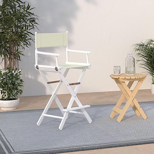 Miniatura 17 de Casual Home - Silla de director de 30 in, marco blanco, con lona color blanco, altura de barra