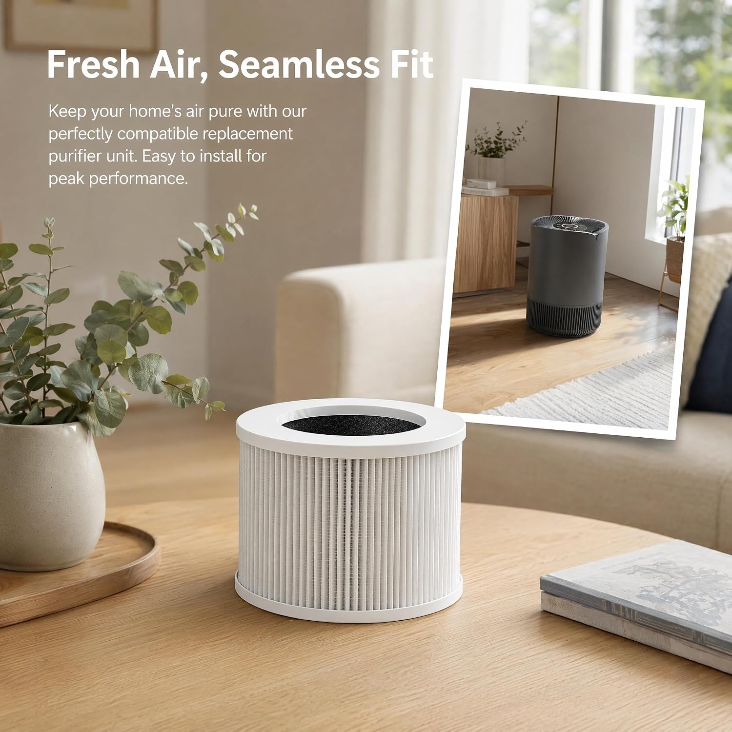 Replacement Filter for Air Purifier,Compatible with JERDAZEN JZ200 Air Purifier,H13 True HEPA Activated Carbon 3-Stage Filtration Air Clean Dust VOCs Odor 2Pack.