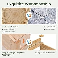 Vista 4 de Giantex Cama de jardín elevada, maceta de madera elevada con patas, agujeros de drenaje, paneles acrílicos, camas elevadas de pie para frutas