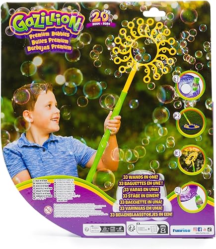 Miniatura 7 de Gazillion Mega-Zillion Varita, 33 mini varitas, mango de 3 pies y 2 botellas de solución. Crea millones de burbujas en cuestión de segundos
