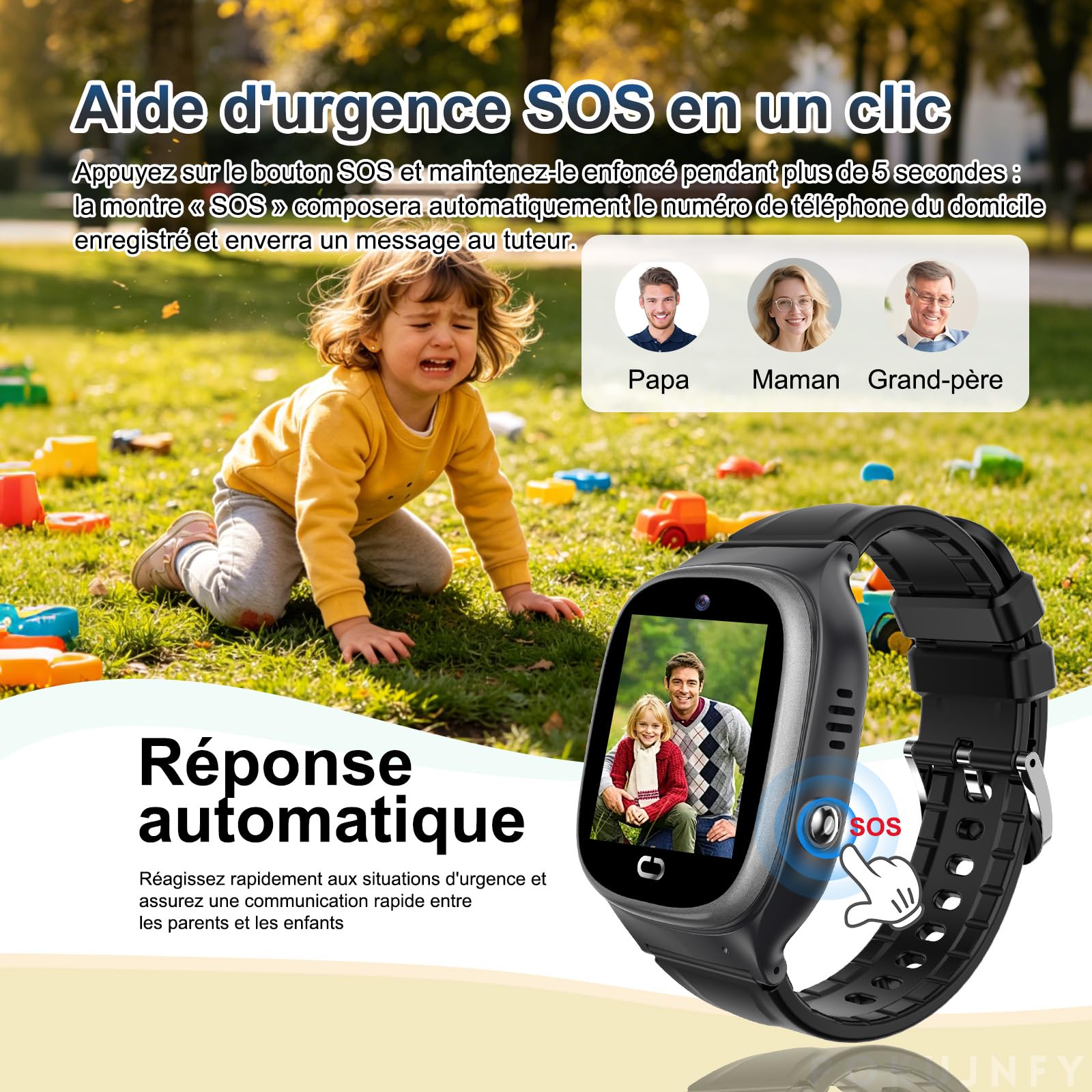 Montre Connectée Enfant GPS Appels Téléphoniques Chat SOS | Contacts Réveil Jeu IP68 Étanche Mode Classe Numérique Montre Enfant Garçons Filles Anniversaire Cadeaux