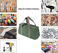 Vista 6 de 18 Inch Wide Mouth Tool Bag, Heavy Duty Canvas Tool Storage Bag for Men, Large Capacity Tool Tote Bag for Electricians, Power Tool Organizer Pouch