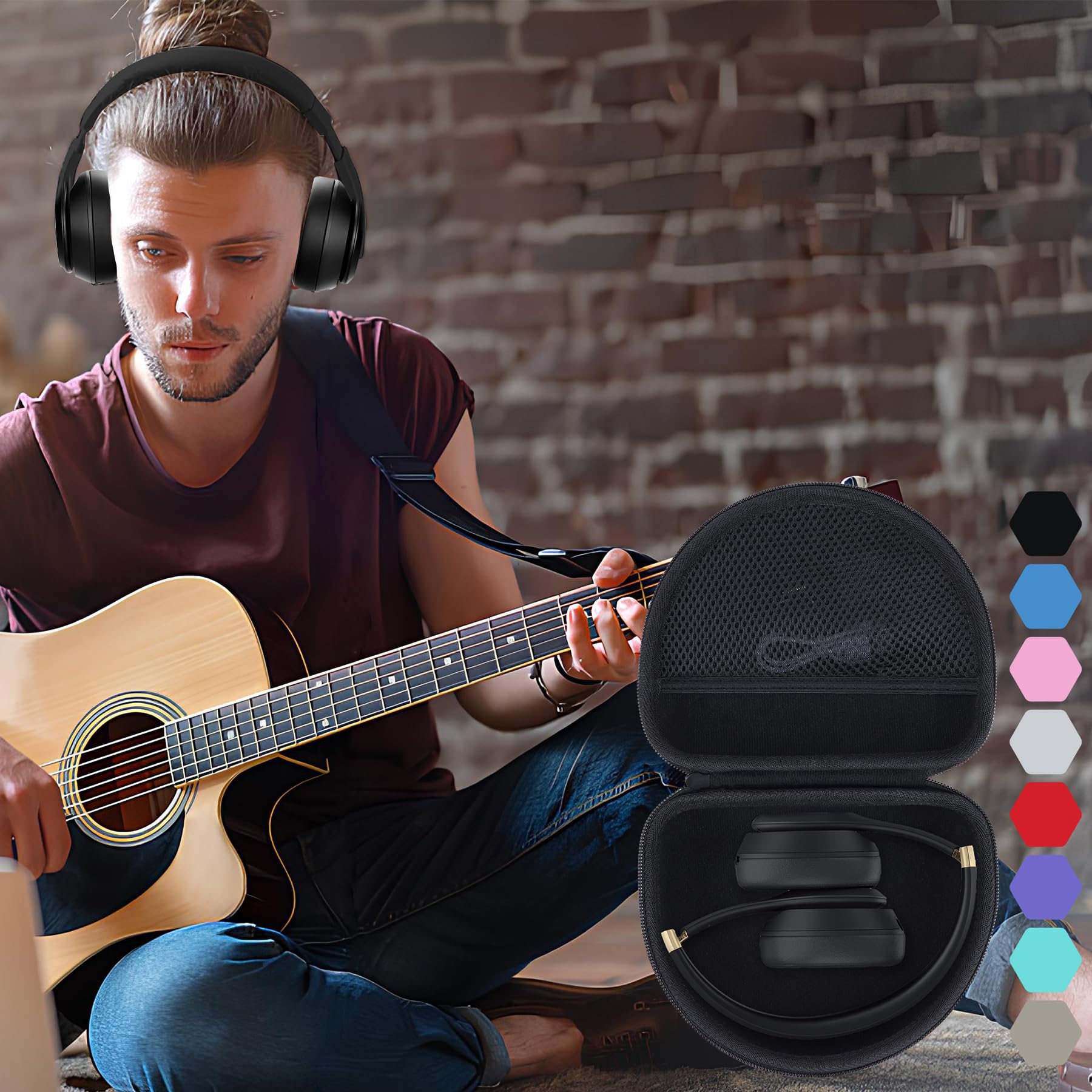 twarde etui kompatybilne ze słuchawkami Beats Solo 4 / Studio Pro / Studio3 (fioletowy)