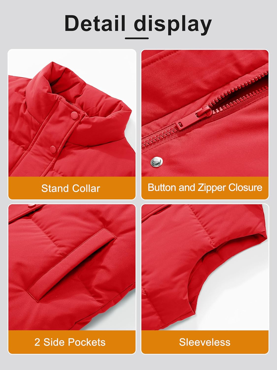 MAGCOMSEN Women's Puffer Down Vest Oversized Zip Up Outerwear Lightweight Winter Padded Gilet Jacket with Pockets - Image 5